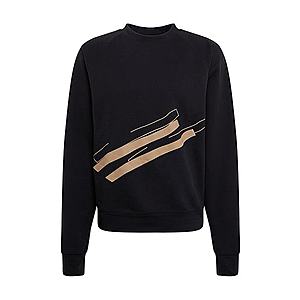 NU-IN Mikina 'Line Print Crew Neck Sweatshirt' čierna vyobraziť