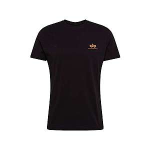ALPHA INDUSTRIES Tričko 'Basic T Small Logo Neon Print' neónovo oranžová / čierna vyobraziť