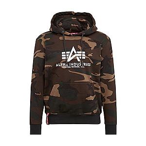 ALPHA INDUSTRIES Mikina tmavozelená / béžová / hnedá vyobraziť