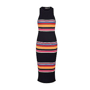 Superdry Šaty 'STRIPE MIDI DRESS' zmiešané farby / čierna vyobraziť