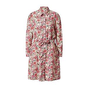 OBJECT Košeľové šaty 'OBJTILLI ELENORA L/S SHIRT DRESS PB8' červená / biela / ružová vyobraziť