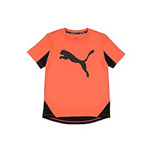 PUMA Tričko čierna / oranžovo červená vyobraziť