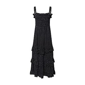 Dorothy Perkins Šaty 'Spot Frill Shirred Maxi Dress' čierna vyobraziť