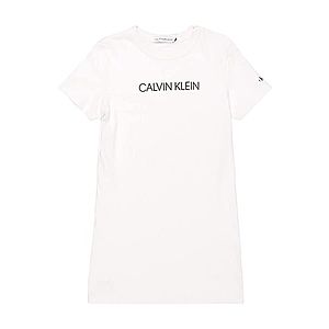 Calvin Klein Jeans Šaty 'INSTITUTIONAL SS T-SHIRT DRESS' biela vyobraziť