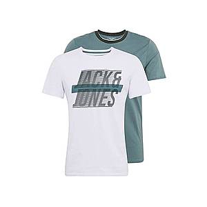 JACK & JONES Tričko 'JCOLINE' biela / zelená vyobraziť