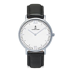 Kapten & Son Analógové hodinky 'Campina' čierna / strieborná / biela vyobraziť