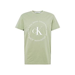 Calvin Klein Jeans Tričko svetlozelená / biela vyobraziť