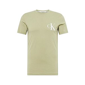 Calvin Klein Jeans Tričko svetlozelená / sivá / biela vyobraziť