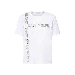 Calvin Klein Jeans Tričko biela / strieborná vyobraziť