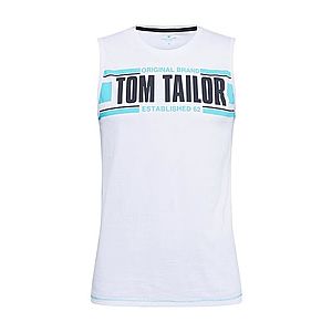 TOM TAILOR Tričko biela / svetlomodrá / čierna vyobraziť