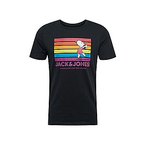 JACK & JONES Tričko 'Peanuts Pride' čierna / fialová / ružová vyobraziť
