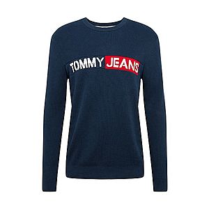 Tommy Jeans Sveter červená / námornícka modrá / biela vyobraziť