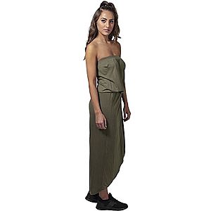 Urban Classics Ladies Viscose Bandeau Dress olive - L vyobraziť