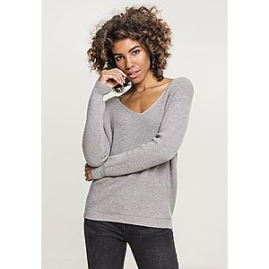 Urban Classics Ladies Back Lace Up Sweater grey - 3XL vyobraziť