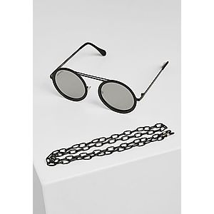 Urban Classics 104 Chain Sunglasses silver mirror/black - One Size vyobraziť