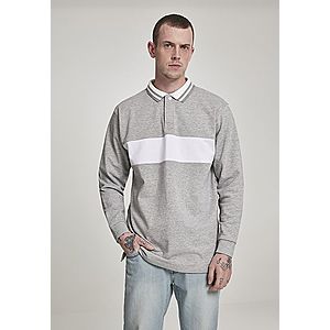 Urban Classics Rugby Panel Shirt grey/white - L vyobraziť