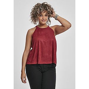 Urban Classics Ladies Peached Rib Neckholder Tank burgundy - 3XL vyobraziť