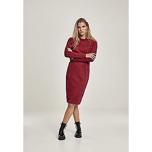 Urban Classics Ladies Peached Rib Dress LS burgundy - L vyobraziť