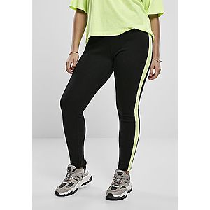 Urban Classics Ladies Neon Side Stripe Leggings black/electriclime - 3XL vyobraziť