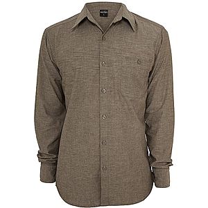 Urban Classics Chambray Shirt forestgreen - S vyobraziť