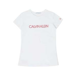 Calvin Klein Jeans Tričko biela / červená vyobraziť