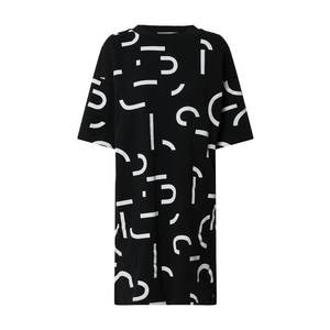 EDC BY ESPRIT Letné šaty 'Geo Type' čierna / biela vyobraziť
