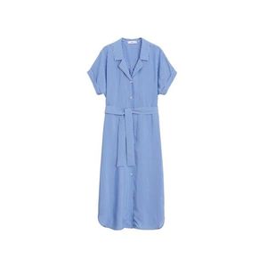 MANGO Košeľové šaty 'Dols' kráľovská modrá / biela vyobraziť