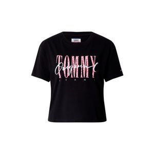 Tommy Jeans Tričko 'TJW Floral' čierna / biela / ružová vyobraziť