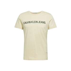 Calvin Klein Jeans Tričko krémová / čierna vyobraziť