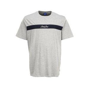 JACK & JONES Tričko 'COARSE' sivá melírovaná / biela / námornícka modrá vyobraziť