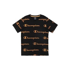 Champion Authentic Athletic Apparel Tričko čierna / svetlooranžová vyobraziť
