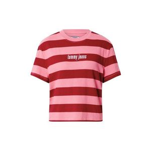 Tommy Jeans Tričko biela / tmavoružová / ružová vyobraziť