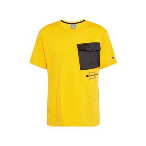 Champion Authentic Athletic Apparel Tričko čierna / žltá vyobraziť
