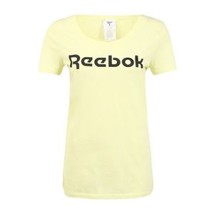 REEBOK Funkčné tričko pastelovo žltá / čierna vyobraziť