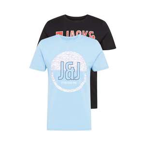 JACK & JONES Tričko modrá / čierna vyobraziť