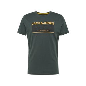 JACK & JONES Tričko tmavozelená / čierna vyobraziť