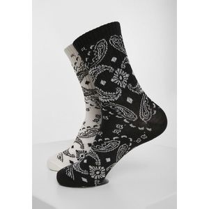 Urban Classics Bandana Pattern Socks 2-Pack black/white - 35–38 vyobraziť