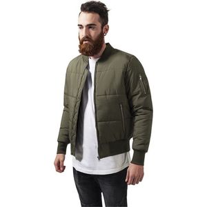Urban Classics Basic Quilt Bomber Jacket olive - XL vyobraziť