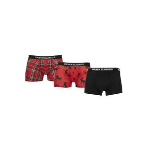 Urban Classics Boxer Shorts 3-Pack red plaid aop+moose aop+blk - 3XL vyobraziť