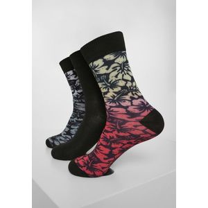 Urban Classics Flower Socks 3-Pack black/grey/red - 39–42 vyobraziť