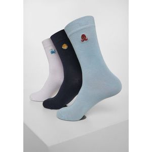 Urban Classics Fun Embroidery Socks 3-Pack white/light blue/navy - 39–42 vyobraziť