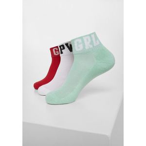 Urban Classics Girl Power Socks 3-Pack red/white/mint - 39–42 vyobraziť