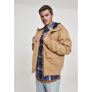 Urban Classics Hooded Cotton Jacket camel - S vyobraziť