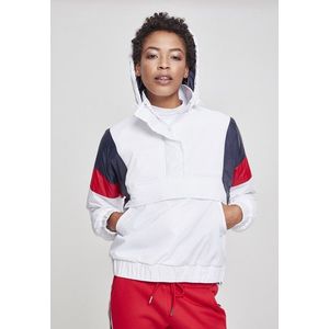 Urban Classics Ladies 3-Tone Padded Pull Over Jacket white/navy/fire red - M vyobraziť