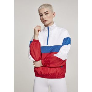 Urban Classics Ladies 3-Tone Stand Up Collar Pull Over Jacket white/firered/brightblue - XL vyobraziť
