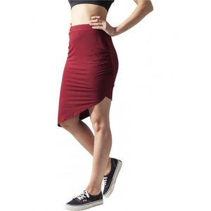 Urban Classics Ladies Asymetric Viscose Skirt burgundy - XS vyobraziť