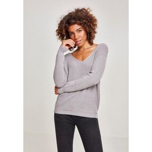 Urban Classics Ladies Back Lace Up Sweater grey - XS vyobraziť
