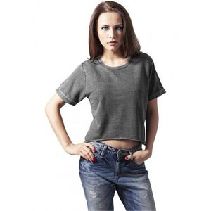 Urban Classics Ladies Cropped Burnout Short Sleeve Crew darkgrey - L vyobraziť