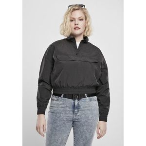 Urban Classics Ladies Cropped Crinkle Nylon Pull Over Jacket black - XS vyobraziť