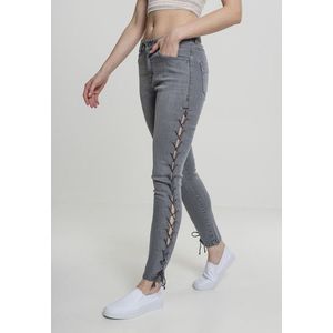 Urban Classics Ladies Denim Lace Up Skinny Pants grey - 29 vyobraziť